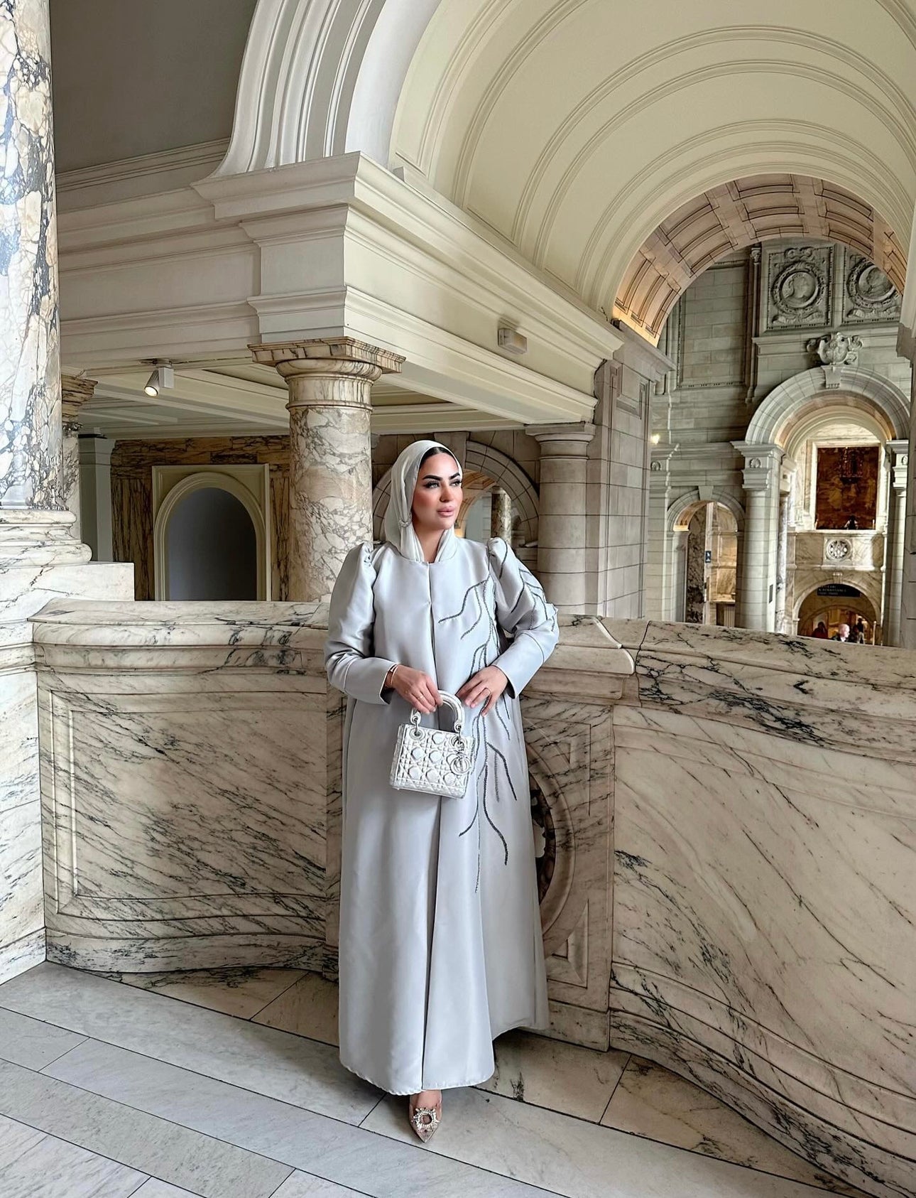 Qatari Abaya | shade sky grey