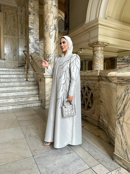 Qatari Abaya | shade sky grey